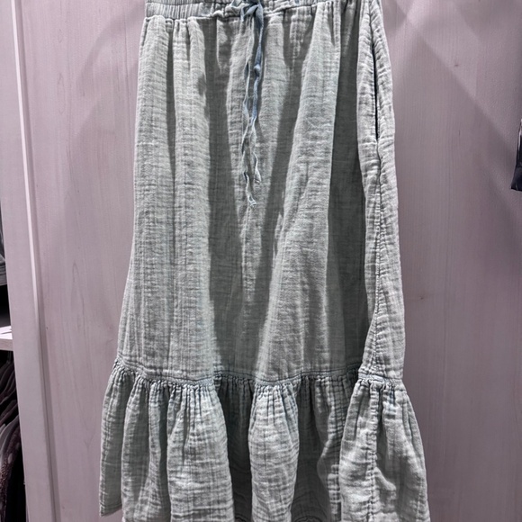 Free People Mellow Acid Wash Midi Skirt Polar Fog size Small - Picture 3 of 7